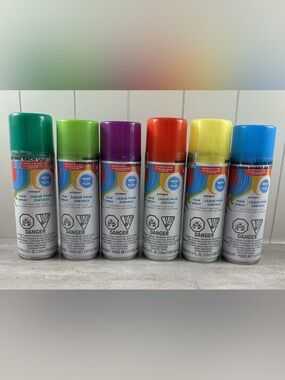 Neon Spray Temporary Hair Colors - Lot of 6 Multi Size Unique Neon Hair Spray